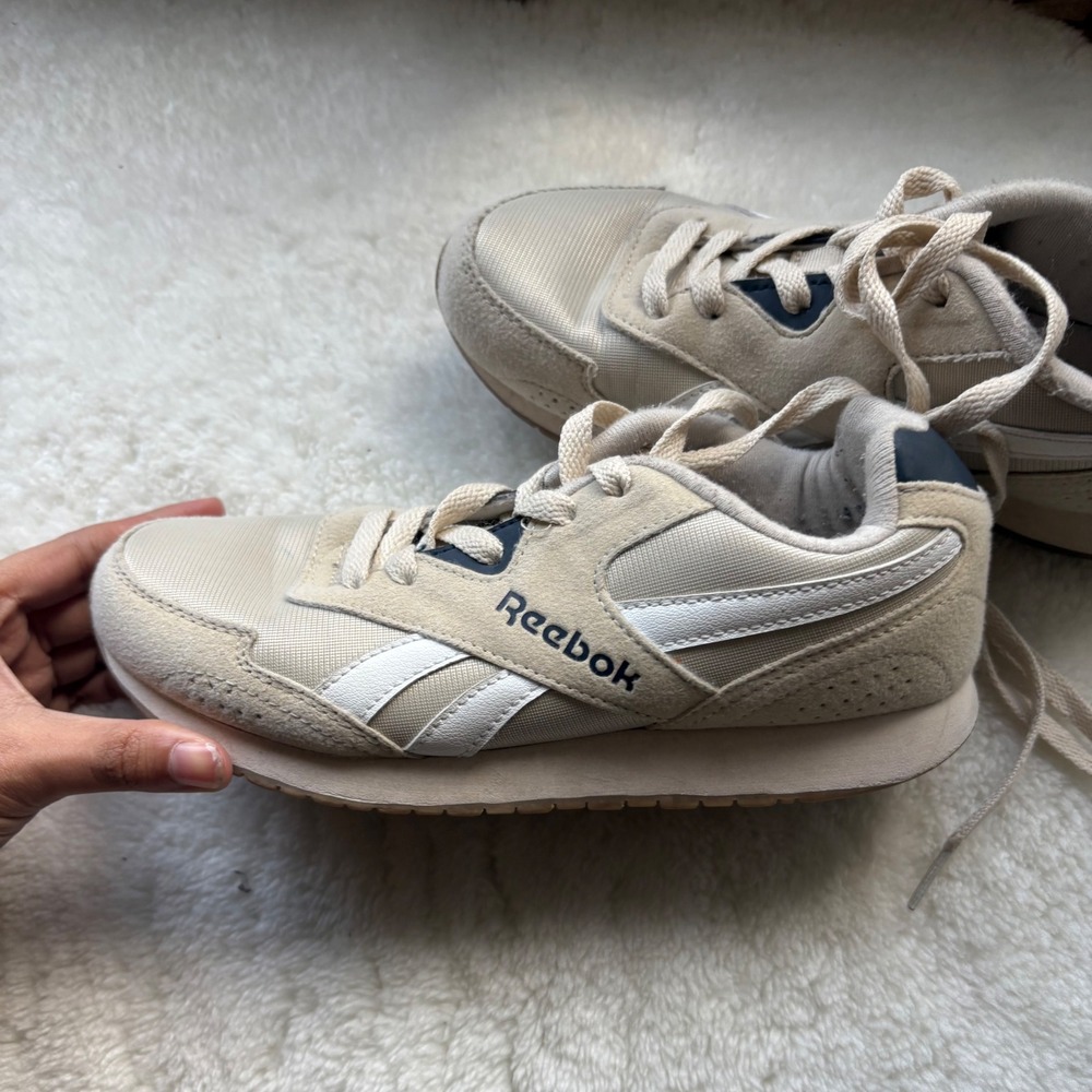 Reebok Royal Glide Beige‎ Cream Suede Sneakers FFC0119598 Mens 4 Womens 5.5